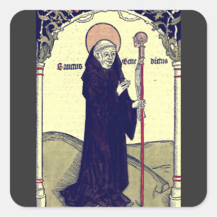 Saint  Benedict of Nursia Abbot of Monte Cassino Square Sticker
