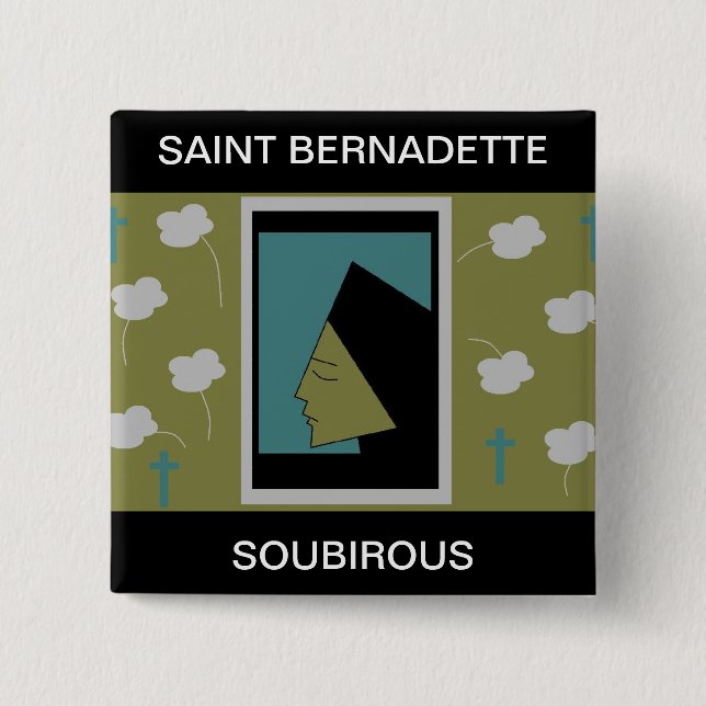 SAINT BERNADETTE SOUBIROUS 15 CM SQUARE BADGE (Front)