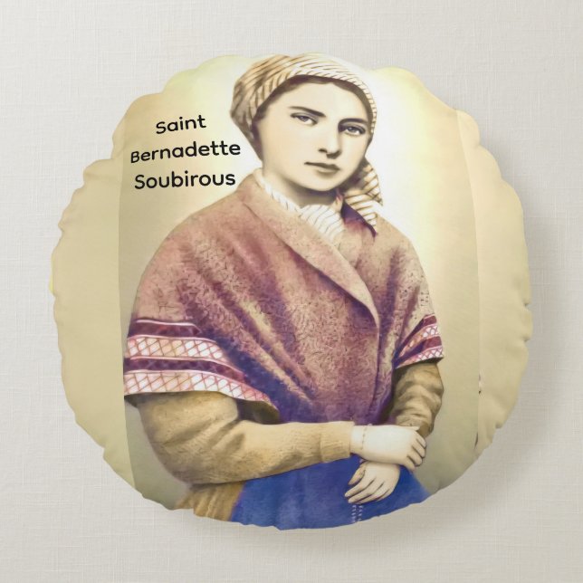 Saint Bernadette Soubirous Round Cushion (Front)