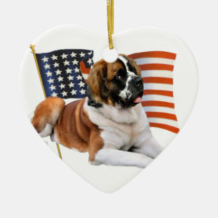 Saint Bernard All American Ceramic Tree Decoration
