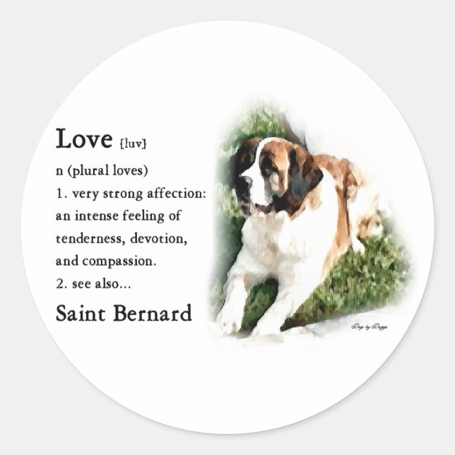 Saint Bernard Art Gifts Classic Round Sticker (Front)