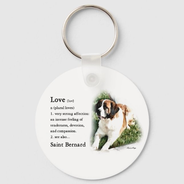 Saint Bernard Art Gifts Key Ring (Front)