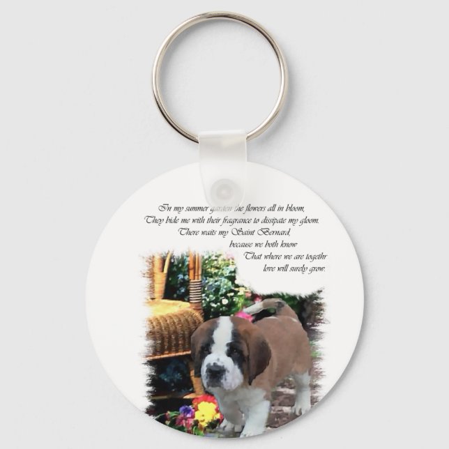 Saint Bernard Art Gifts Key Ring (Front)