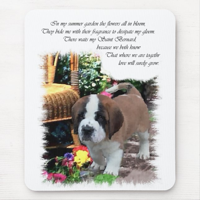 Saint Bernard Art Gifts Mouse Pad (Front)
