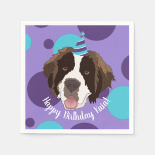 Saint Bernard Birthday Napkin