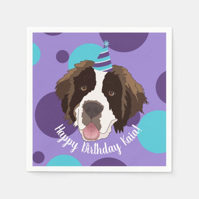 Saint Bernard Birthday Napkin (Front)