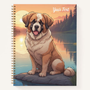 Saint Bernard by Lake Notebook