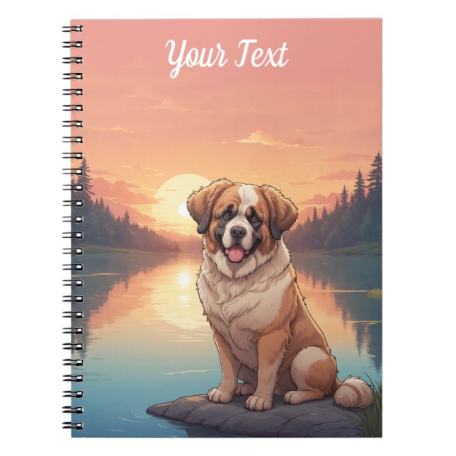 Saint Bernard by Lake Notebook (Front)