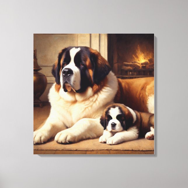 saint bernard  canvas print (Front)