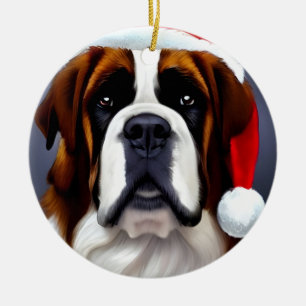 Saint Bernard Christmas Ceramic Tree Decoration