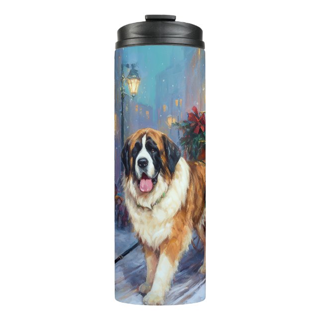 Saint Bernard Christmas Festive Season  Thermal Tumbler (Front)