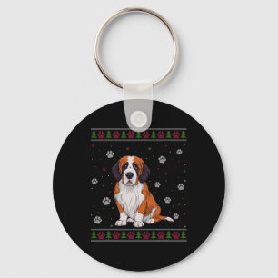 Saint Bernard Christmas Sweater Xmas Pet Animal Do Key Ring