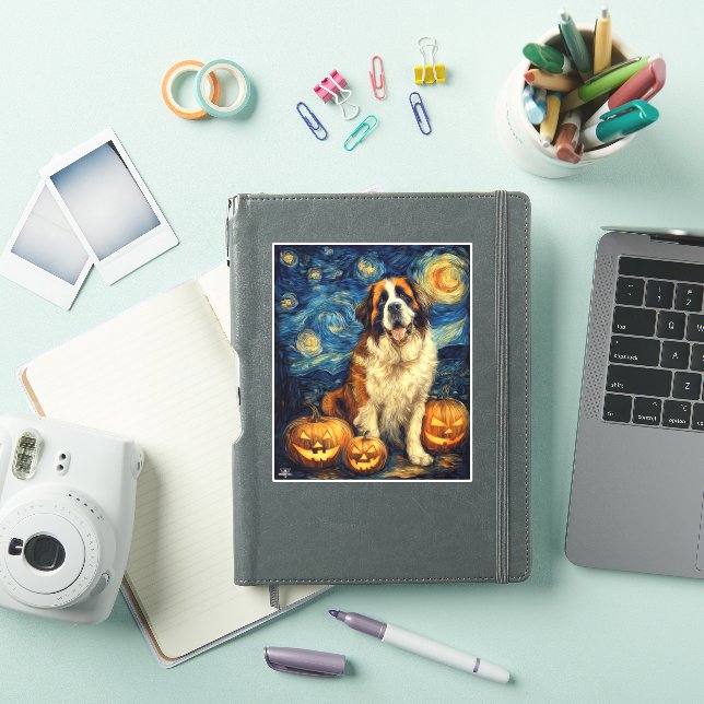 Saint Bernard Cute Dog Halloween Jack O Lantern Pu (iPad Cover)