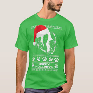 Saint Bernard Cute Happy Holidays Christmas  T-Shirt