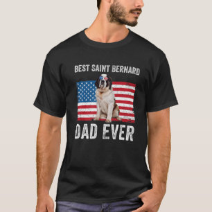 Saint Bernard Dad American Flag St Bernard Dad Dog T-Shirt