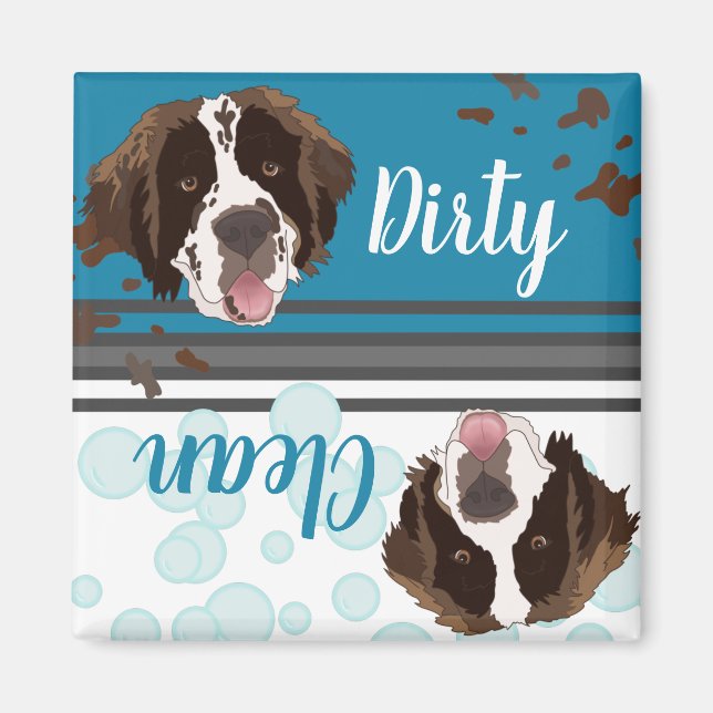 Saint Bernard  Dirty/Clean Dishwasher  Magnet (Front)