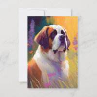 Saint Bernard Dog Animal Portrait Painting Pet 