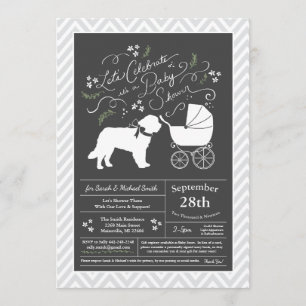 Saint Bernard Dog Baby Shower Gender Neutral Invitation