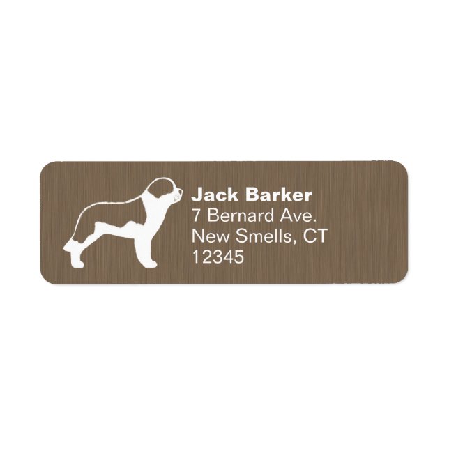 Saint Bernard Dog Breed Return Address Labels (Front)