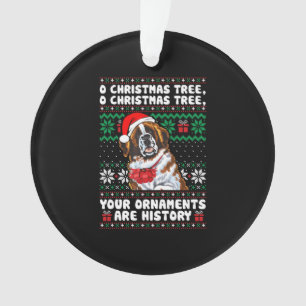 Saint Bernard Dog Christmas Funny Ornaments Pajama
