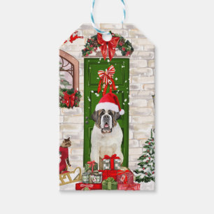 Saint Bernard Dog Christmas Gift Tags