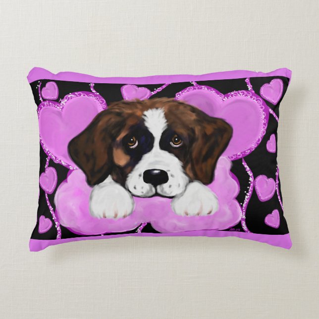 SAINT BERNARD DOG  DECORATIVE CUSHION (Front)