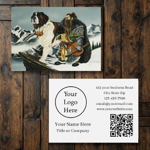 Saint Bernard Dog Dwarf Fantasy Business Card