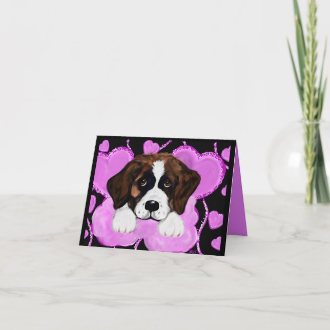 SAINT BERNARD DOG  HOLIDAY CARD (Front)