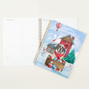 Saint Bernard Dog In snow Christmas Dog House Planner