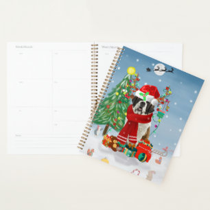 Saint Bernard Dog in Snow Christmas Planner