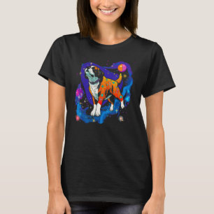 Saint Bernard Dog in Space T-Shirt