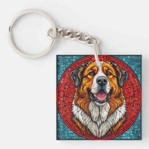 Saint Bernard dog Key Ring