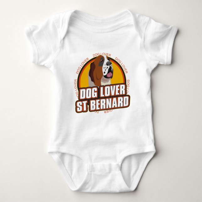 Saint Bernard Dog Lover Baby Bodysuit (Front)