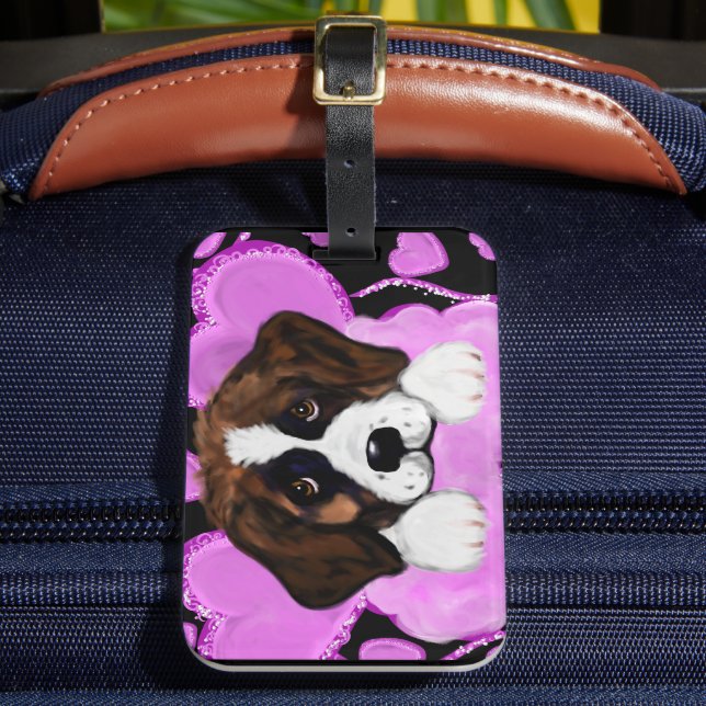 SAINT BERNARD DOG  LUGGAGE TAG (Front Insitu 2)