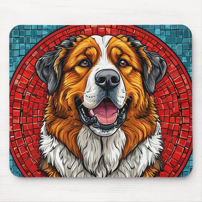 Saint Bernard dog Mouse Pad (Front)