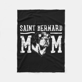 Saint Bernard Dog Mum Mama Gift Fleece Blanket