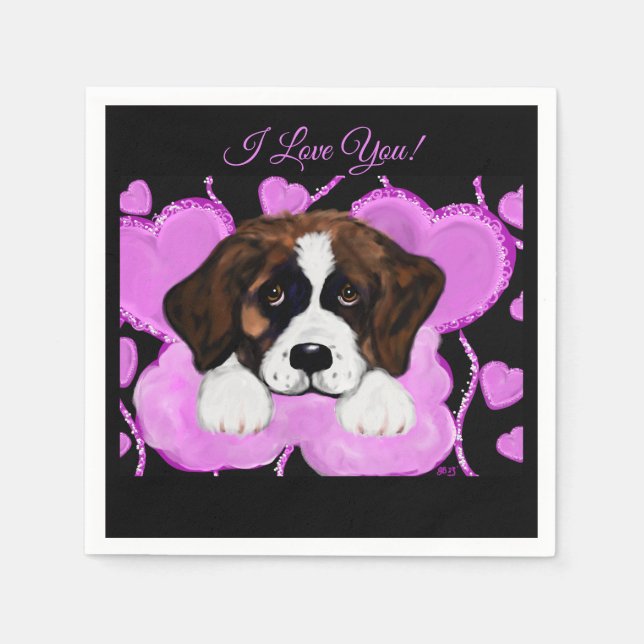 SAINT BERNARD DOG  NAPKIN (Front)