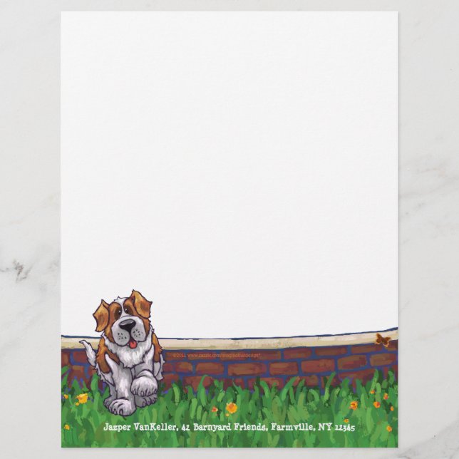 Saint Bernard Dog Personal Letterhead (Front)