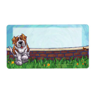 Saint Bernard Dog Shipping Labels
