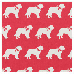 Saint Bernard Dog Silhouette Pet Red Fabric