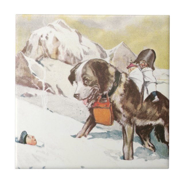 Saint Bernard Dog to the Rescue Tile (Front)