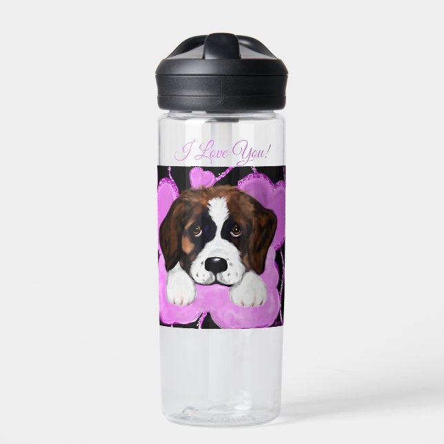 SAINT BERNARD DOG  WATER BOTTLE (Front)