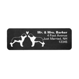 Saint Bernard Dogs Couple Return Addres