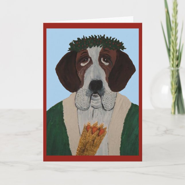 Saint Bernard Father Christmas Card (Front)