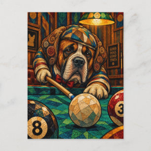 Saint Bernard, Geometric Mosaic Postcard