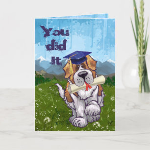 Saint Bernard graduation card
