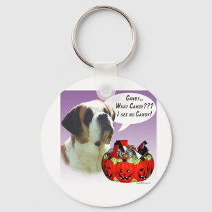 Saint Bernard Halloween Candy Key Ring