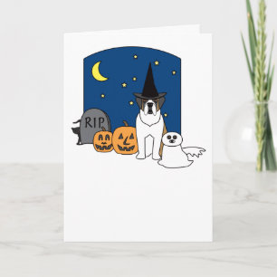 Saint Bernard Halloween Card