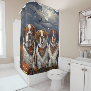 Saint Bernard Halloween Spooky Shower Curtain