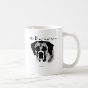 Saint Bernard Happy Face Coffee Mug